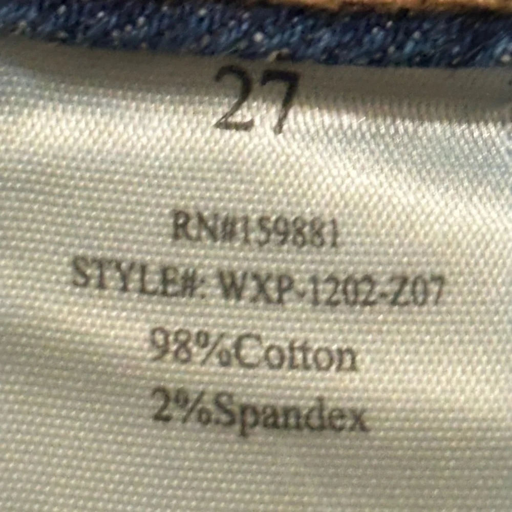 Classic Blue Skinny Jeans with Raw Hem - Picture 6 of 11